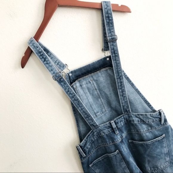 ONLY Kim Witty Blue Denim Overalls Adjustable Straps Women’s Size 6 - Picture 4 of 7
